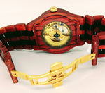 Handmade Sandalwood Mechanical Watch, Immaculate, Classic Skeleton Styling