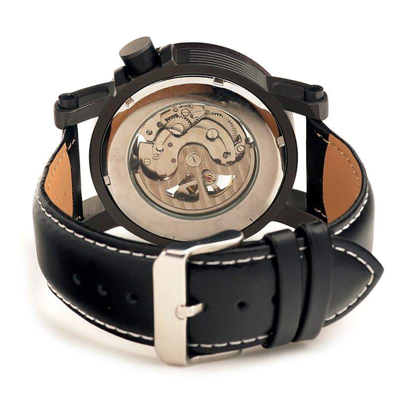 Luxury Mechanical Watch, Black Wooden Case, in Beautiful Wood Gift Box