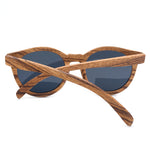 Handmade Bamboo Sunglasses, Zebra Finish, Polarized Mirrored Coating with UV Protection, in Gift Box