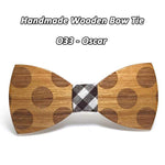 Handmade Bamboo Bow Tie, Polka Dot Pattern, Choice of 9 Knot Colors