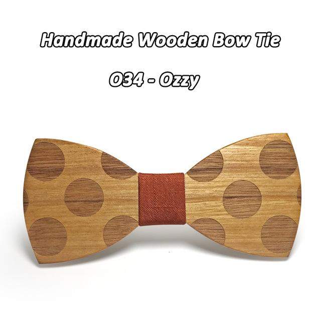 Handmade Bamboo Bow Tie, Polka Dot Pattern, Choice of 9 Knot Colors
