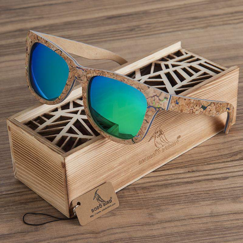Handmade Bamboo Sunglasses, Polarized with UV Protection, 3 Lens Colors to Choose From