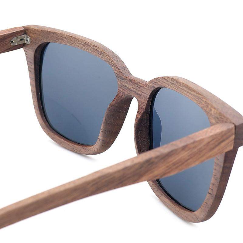 Handmade Bamboo Sunglasses for Men or Women, Dark Walnut Finish, Polarized, UV Protection. Comes in Beautiful Gift Box.