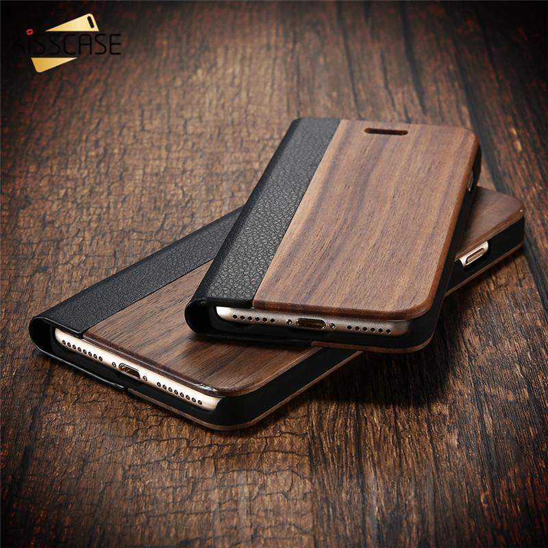 Raffinere Ulejlighed evne Bamboo & Leather Flip Case for iPhone 6 6s Plus 7 7 Plus and Samsung S –  'Ohe Bamboo