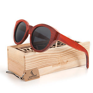 Handmade Bamboo Sunglasses, Redwood Finish, Polarized w/UV Protection