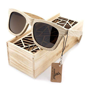 Handmade Bamboo Sunglasses, Polarized with UV Protection, Choice of 3 Lens Colors