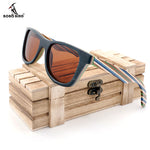 Handmade Bamboo Sunglasses, Laminated Style, Polarized Lenses w/UV Protection, Choice of 2 Frame Colors and 2 Lens Colors, In Wood Box