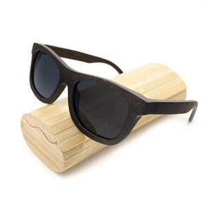 Handmade Bamboo Sunglasses, Dark Brown Frames, Polarized Lenses, UV Protection. Choice of 3 gift boxes.