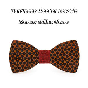 Handmade Bamboo Bow Tie, Spectacle Pattern, Choice of 3 Knot Colors