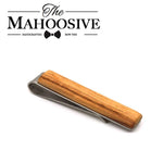Handmade Bamboo & Stainless Steel Tie Clip, Natural Bamboo Finish