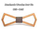 Handmade Bamboo Bow Tie, Outline Pattern, Choice of 9 Knot Colors